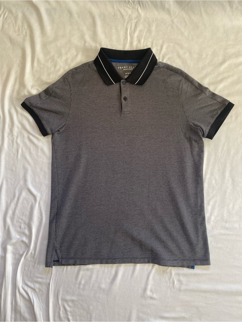 Perry Ellis Heather Gray Polo with Black Trim